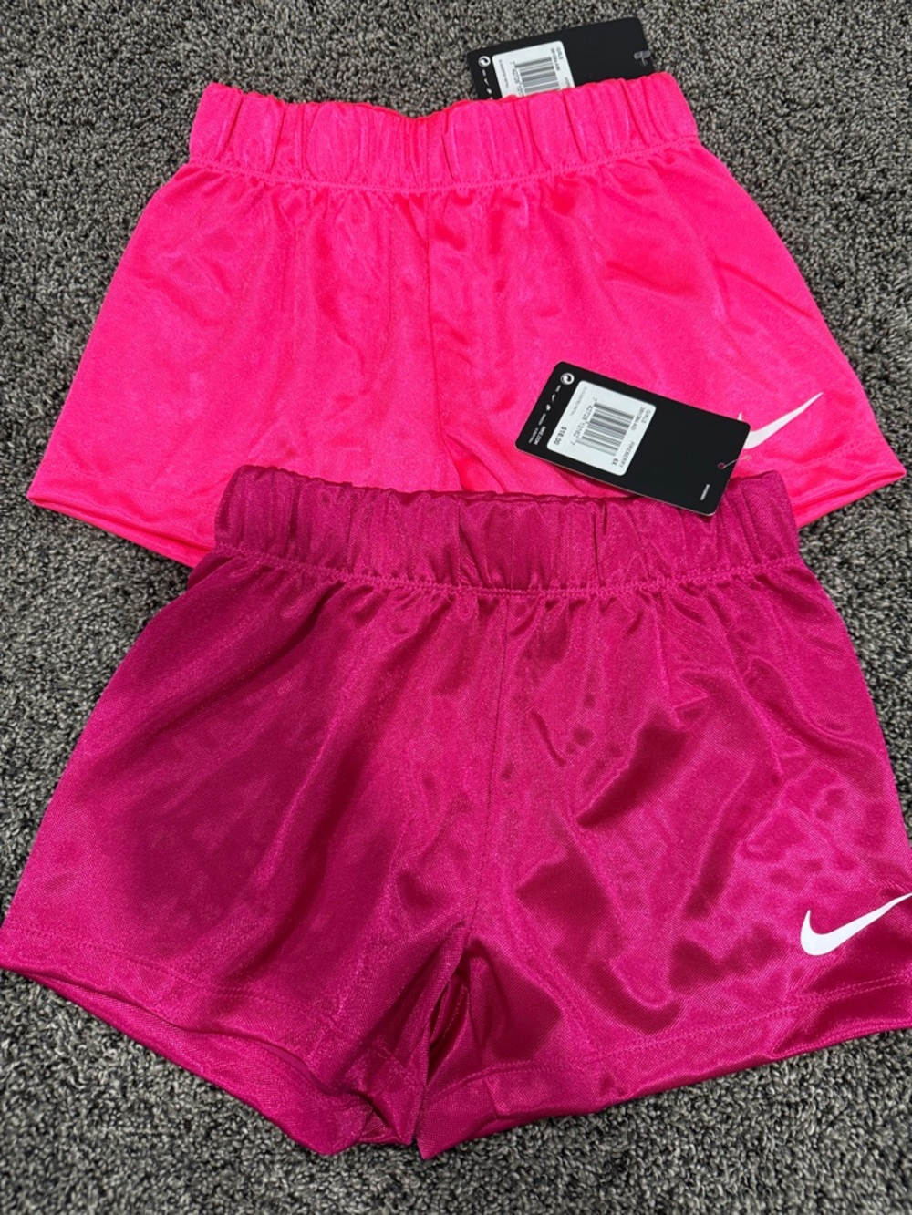 Nike Girls' Athletic Shorts - Bright Pink & Deep Magenta